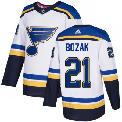 Adidas St. Louis Blues #21 Tyler Bozak White Road Authentic Stitched NHL Jersey